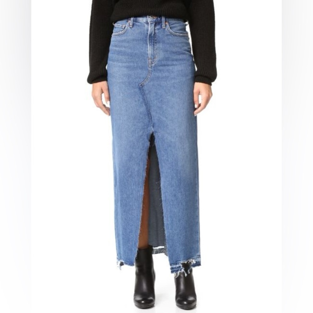 Agolde | 90s Grunge Denim Maxi Skirt in Memphis